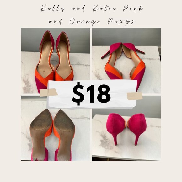 Kelly & Katie Shoes - Kelly and Katie Pink and Orange Two Toned Pumps